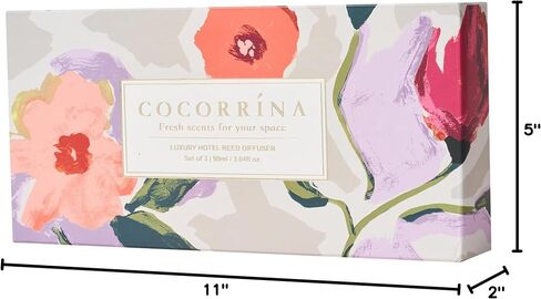COCORRÍNA Reed Diffuser Set of 3-3 Pack/ 3.04 Fl.oz Diffuser with 24 Sticks Warm Vanilla/Cherry Blossom/Lavender Thyme Reed Diffuser for Home Bathroom Office Shelf Decor in Kuwait