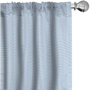 Ambesonne Checkered Curtains, Little Squares and Stripes Pastel Color Gingham Repeating Rows Vintage Tile, Window Treatments 2 Panel Set for Living Room Bedroom, Pair of - 28" x 84", Light Blue