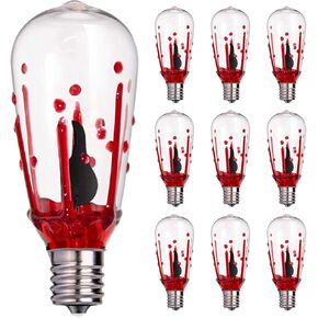 Abeja 10 Pack Christmas Orange Flicker Flame Light Bulbs, ST40 Orange Replacement Bulbs with Realistic Orange Glow, Flame Edison Bulbs for Christmas Outdoor Indoor String Lights