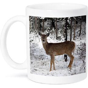 3dRose Deer Ceramic Mug, 11 oz, Multicolor