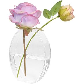 Ellipse Vase,Oval Vase Clear Acrylic Flower Vase Floral Centerpiece Modern Vase for Dning Tables Home Decor