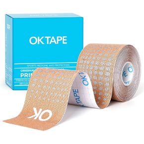 OK TAPE Synthetic Kinesiology Tape, Breathable Sports Athletic Tape for Joint & Muscle Pain, Latex Free and Water Resistance, 1 Roll, 2in×16.4ft-Blue