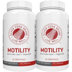 Silver Fern Brand Motility- Non-Laxative Constipation and Slow Motility Boost - 60 Capsules, 30 Day Supply - Contains Artichoke Leaf, Tender Okra Pods, & Winter Cherry