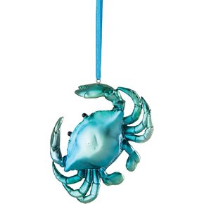 Gallerie II Iridescent Blue Crab Ornament Coastal Beach Gift Beachhouse Christmas Xmas Ornament Multi