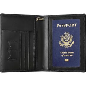 Ringsun Leather Passport Cover for Men Women, RFID Passport Wallet Case Travel Passport Holder for Family