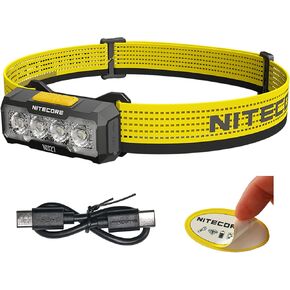 Nitecore NU27 600 Lumens Running Camping Headlamp, USB-C Rechargeable with Warm, Neutral and Cool White Lights, Red Light, Including Nitecore Sticker