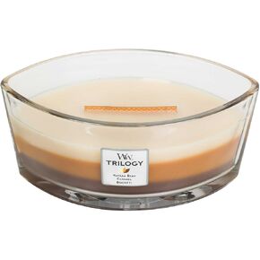 Cafe Sweets WoodWick New Trilogy Collection HearthWick Flame Large Oval Jar 3-in-1 Scented Candle - 16 Ounces