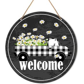 Modern Welcome Sign Front Door Decor, Geometric Hello Welcome Wood Hanging Sign Decor Farmhouse Wall Sign Bohemian Decorations for Door, Porch, Home, Housewarming Gift for New House Home Apartment