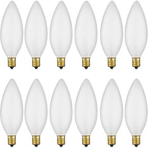 Sunlite Incandescent 15 Watt Petite Chandelier 70 Lumens 120V Frost Bulb 12 Pack