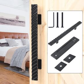 Solid Brass Sliding Barn Door Handles Set, 12 Inch Heavy Duty Two-Side Design, for DIY Sliding Barn Door Handle Gates Garages Sheds Furniture, Oil Rubbed Bronze