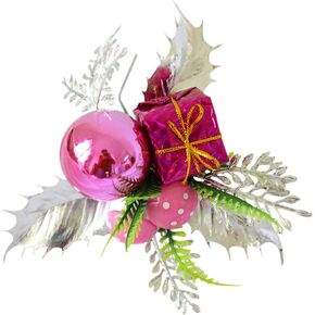 Artificial Pink Christmas Picks Christmas Spray Set of 10 9"