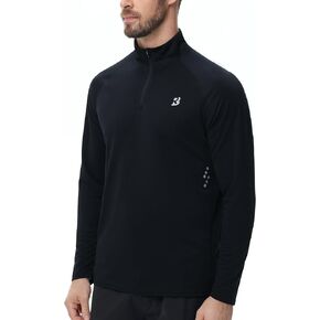 Rodbox UPF 50+ Running Shirts for Men - Long Sleeve Quick Dry 1/4 Zip Pullover for Fishing Outdoor Hiking Athletic Workout