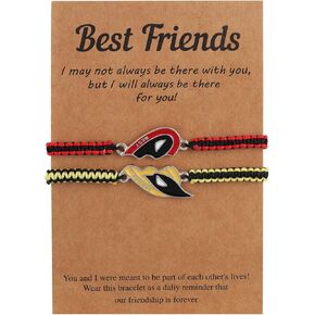 Teemotutu خارقة مطابقة الأساور لأفضل الأصدقاء القلب المغناطيسي الأزواج الصداقة BFF الأساور ل2 Handband سوار لمسافات طويلة للرجال النساء