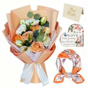 EIGHTOWN Fake Rose Flowers for Delivery Prime - Soap Flowers Bouquet for Women - Birthday Gift for Her - Artificial Rose Gift for Mother's Day Valentine's Day Anniversary Thanksgiving (Red)