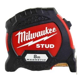 Milwaukee 4932471627 Stud Magnetic Premium Tape Measure Metric 8M-4932471627, Red