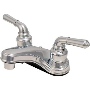 Two Handle Chrome Lavatory Faucet Plastic Non-Metalic, with Lever Handles - By PlumbUSA