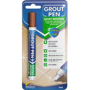 Grout Pen Tile Grout Paint Marker: Waterproof Tile Grout Paint Pen Colorant, Grout Shine Touch Up & Renew - Terracotta, Narrow 5mm Tip (7mL)