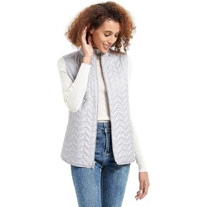 Women's Autumn Winter Reversible Vest Light Weight Stand Collar cotton Quilted