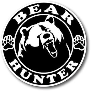 6181 Bear Hunter Decal 5" with Silhouette of A Bear and Paws 5"
