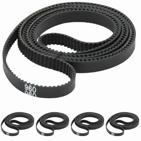 GT2 Timing Belt, 6mm Closed Loop Rubber Belt, Length 300mm, Width 6mm, Pitch 2mm, 2GT Synchronous Belts 3D Printer Belt, Black Loop Drive Belt 5pcs (300MM)