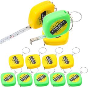 12 Pack Tape Measure Keychains Mini Tape Measure Retractable Measuring Tapes Measure Keychain Portable High Precision Tape for and Adults (Assorted Color)