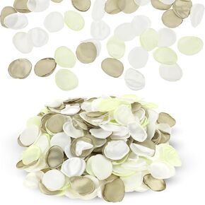 400 PCS Silk Rose Petals Green White Flower Petals Wedding Artificial Flower Petals Bulk Petals Wedding Decorations Fake Aisle Scatter Flower for Dinner Reception Tables Decorations