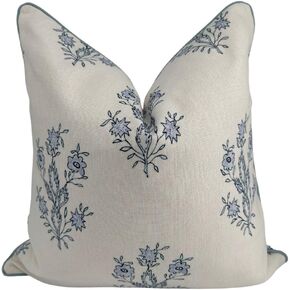 Throw Pillow for Home Mary White Floral Pillow Cover Grandmillennial Pillow Cover 20" x 20" Grandmillennial Home Decor