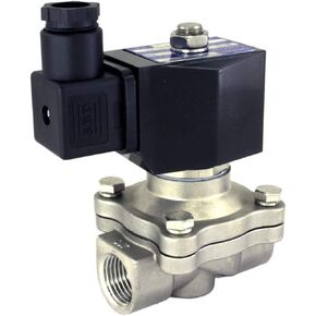 Duda Diesel 2WJ16015N:24v 16 mm 1/2" NPT Normally Closed Stainless Steel Viton 2-Way Solenoid Valve, NPT Female Connector, Stainless Steel