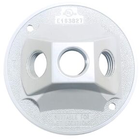 Sigma Electric, White 14383WH 1/2-Inch 3 Hole Round Lamp Holder Cover, Size