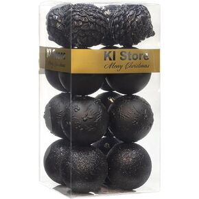 KI Store Large Gold Christmas Balls 4-Inch 16pcs Shatterproof Christmas Tree Ball Ornaments Decorations for Xmas Trees Wedding Party Home Decor