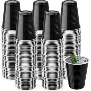 Zopeal 200 Pcs Plastic Cup Bulk 18 oz Disposable Tumblers Wedding Cups Hard Plastic Party Wine Cups Fancy Beverage Drinking Cups Soda Cups Cocktail Glasses for Wedding Birthday Christmas(Blue)