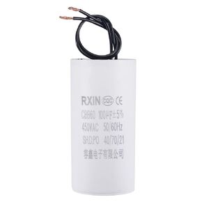 uxcell CBB60 Run Capacitor 100uF 450V AC 2 Wires 50/60Hz Cylinder 120x60mm for Air Compressor Water Pump Motor