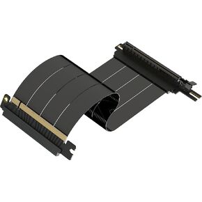 LINKUP - AVA5 PCIE 5.0 Riser Cable | Future Proof for Gen 5 GPU Vertical Mount | x16 128GB/s Speed | Compatible with PCIe 4.0 | Designed for ITX | Single Reverse Straight, Black 23cm