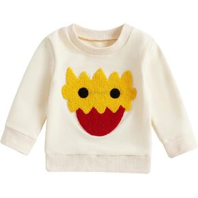 Toddler Baby Girl Boy Sweatshirt Color Block Long Sleeve Oversized Crewneck Pullover Tops Fall Winter Outfits