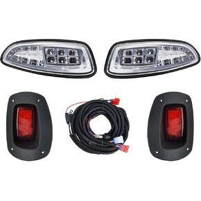 Golf Cart LED Head Tail Light Kits for EZGO RXV 2008 up Gas & Electric Models 12 Volts Street Legal Front Rear Golf cart Assembly Kits