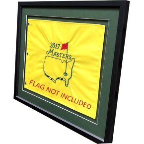 18X22 Compact Black Golf Flag Frame, Moulding blk-001, Green Mats (float mount; perfect for 13x17 Master's Golf Flags; flag not incl)