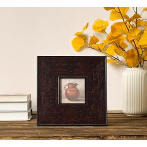 إطار صورة حائط خشبي لبيت المزرعة مقاس 4 × 4، إطارات عائلية مربعة بنية عتيقة مع ملف تعريف مسطح عريض، إطار صور خشبي ريفي متعثر in Kuwait