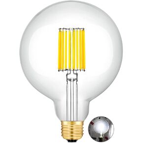 CRLight 12W Dimmable LED Large Globe Bulb 100W Equivalent 1000LM, 3000K Soft White, E26 Antique Edison G125 Large Clear LED Filament Light Bulbs, Smooth Dimming Version