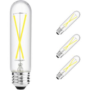 T10(T30) E26 TDimmable Led Edison Bulb, Tubular Vintage, Equal 25 Watt Incandescent Bulb, 2W Warm White 2700K for Chandeliers, Ceiling Fan, Wall scones, Pendant, 3 Pack