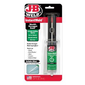 J-B Weld InstantWeld - Clear, 2 Minute Set Epoxy Adhesive, Static Mixer No Mess Application - 14ml