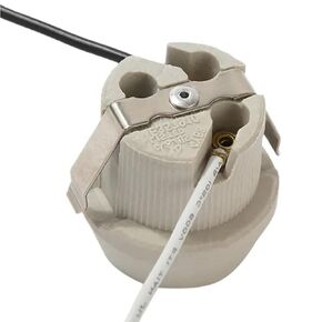 TWDRTDD Porcelain Keyless Socket,Medium Base Porcelain Lamp Holder with Rim and Double Snap in Clip