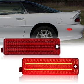 litzland LED استبدال أضواء الجانب الخلفي لـ 1993-2002 Chevy Camaro عدسة مدخنة أحمر LED ممتص الصدمات الجانبي لإشارة وقوف السيارات مجموعة ضوء استبدال مصابيح Sidemarker OEM