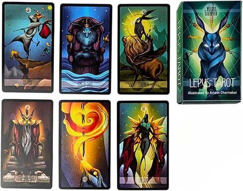 Lepus Tarot، التارو الحديث، بطاقات أوراكل، الأرنب، الأرنب، المنحرف، بطاقات التارو مع كتاب دليل (الإصدار الأساسي) in Kuwait