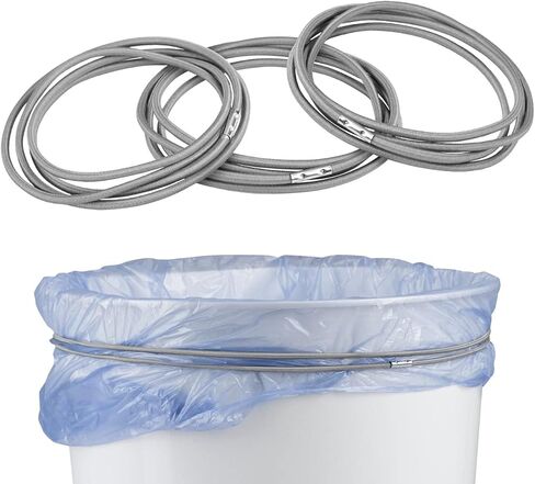 Trash Can Rubber Bands Set of 3 - Elastic Garbage Can Bands with Metal Connector, Fits 13 to 33 Gallon Trash Bags - Gripper Trash Can Bands for Waste Baskets in Saudi Arabia