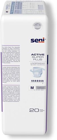 Seni Active Super Plus, Underwear for Heavy Incontinence, Large, 18 Count (Pack of 4) in Saudi Arabia