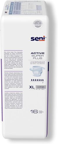Seni Active Super Plus, Underwear for Heavy Incontinence, Large, 18 Count (Pack of 4) in Saudi Arabia