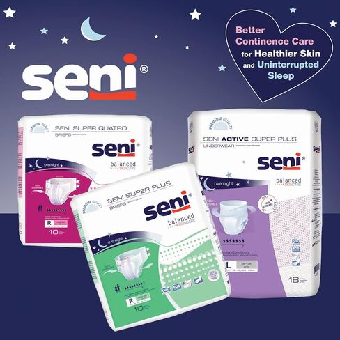 ملابس داخلية Seni Active Super Plus، لسلس البول الشديد، مقاس كبير، 18 قطعة (عبوة من 4 قطع) in Kuwait