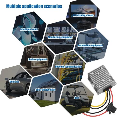 30-90V to 24V 20A 480W DC-DC Buck Converter Voltage Regulator - Heavy Duty Step Down Power Supply for Golf Carts, Solar Systems, Industrial Equipment in Kuwait