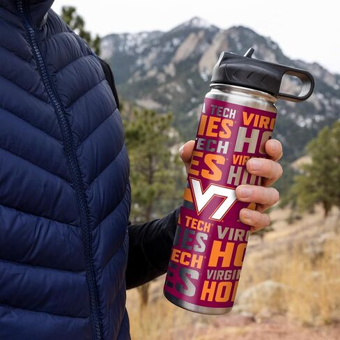 Rico Industries NCAA Virginia Tech Hokies 22oz Stainless Steel Tumbler with Lid - Great For Coffee, Tea, Water or Cocktails in Saudi Arabia