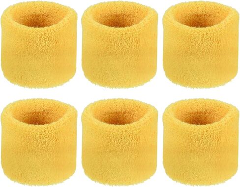 M METERXITY 6 Pack Wrist Brace - Elastic Air-Permeable Cotton Terry Cloth Sweatband, Apply to Tennis/Basketball/Running (8x5cm, Pink) in Kuwait